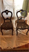 Set of two Victorian Style Parlor Chairs open back