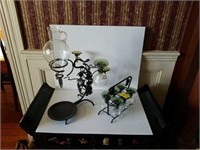 Ivy Metal Wine Decanter set with glasses