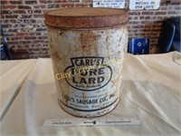 Carl's Pure Lard Tin with Lid