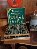 144 Piece Bronze Flatware Set in Case