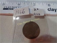 1866 Rare 2 Cent Coin