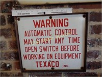 Vintage TEXACO Warning Sign