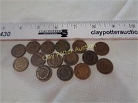 15 Early Indian Head Cents