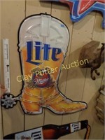 Miller Lite Boot & Spur Sign