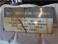 Large "Cities Service Oil" Porcelain Sign
