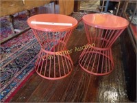Pair of Round Metal Table / Stands
