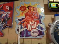 Metal Bud Light "Get Wet'" Sign