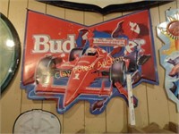 Metal Budweiser Racing Sign