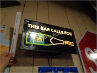 Lighted Lowenbrau Beer Ad Bar Sign