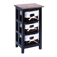 Rattan Decor Table with Wide Shelves