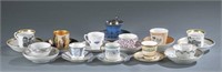 12 Assorted tea and demitasse cups & saucers