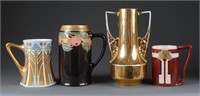 4 gilt tankards & vase, 20th century.