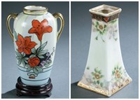 2 Morimura Brothers Nippon, floral vases, 20th c.