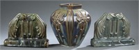 3 Thulin Belgium drip glaze pieces, 20th century.