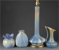 4 Thulin Belgium drip glaze pieces, 20th century.