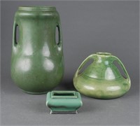 3 green glaze pieces, 20th century.
