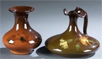 2 Weller, Louwelsa vase & ewer, 20th century.