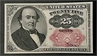 1874 Twenty Five Cents Fractional Currency  Unc