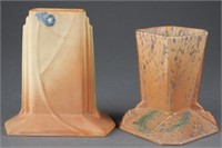 2 Roseville Pottery, Futura vases, 20th century.