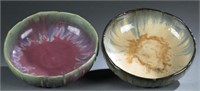 2 Fulper Pottery, flambe bowls, 20th century.