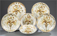 6 Quimper Faience plates, 19th/20th century.