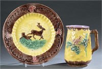 2 Majolica pieces, 19th century.