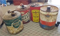 4 Vintage Oil Cans