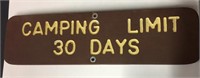 Camping Limit Wood Sign