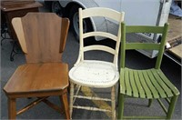 3 Shabby Chic Primitive Chairs