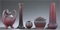 5 Van Briggle Pottery Pieces, 20th century.