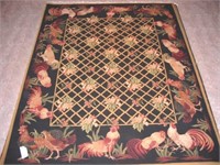 China Roosters Wool Rug 8' x 10'