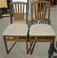 2 Vintage Folding Stackmore Mission Style Chairs