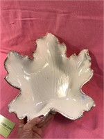 Gorgeous Large White Leaf Ceramic Serving Dish
