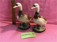 Set of 2 Pretty Ceramic Ducks/Made in Brazil