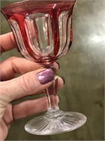 Set of 5 Gorgeous Red Crystal Cordial Glasses