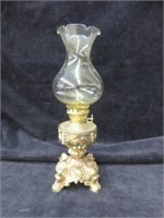 ORNATE FOOTED OIL LAMP 9.5"T