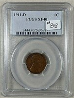 1911-D Lincoln Cent  PCGS XF-40