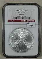 2006 Silver Eagle   NGC MS-69