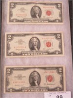 (1) 1953 $2 RED SEAL NOTE AND (2) 1963 RED SEAL