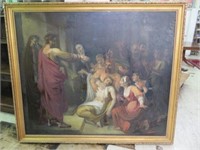 19TH CENTURY FRAMED OIL ON CANVAS-RELIGIOUS SCENE