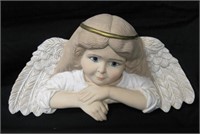 Vintage Ceramic Angel Shelf Sitter - 13" Wide