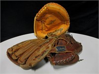 3 Vintage Baseball Gloves