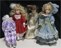 Lot Of Assorted Porcelain Dolls Tallest About 17"