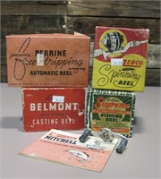 Lot Of 4 Vintage Fishing Reel Boxes