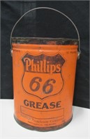 Vtg Phillips 66 10lb Grease Can w/ Some Grease