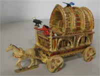 7.5" Long Wood Folk Art Gypsy Wagon