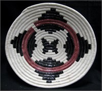Ceramic Navajo Style Coiled Basket - 12" Diameter