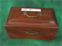 ENGLISH WALNUT LETTER BOX W/ KEY CIR 1880S