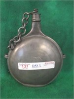 PEWTER WISKEY FLASK MARKED LB