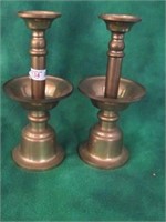 PAIR OF SOLID BRASS CANDLE STICKS CIR 1970S
